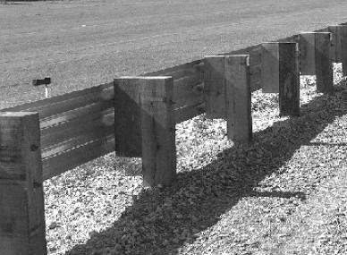 Thrie-Beam Guardrail, Steel Posts, Wood or Composite Blockouts
