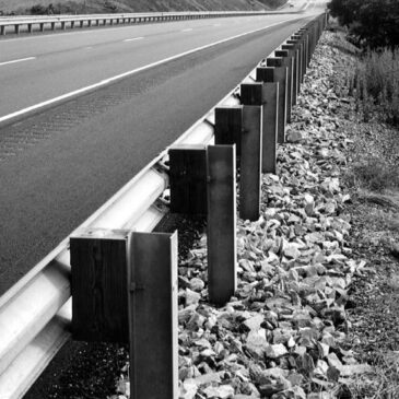 Strong Post W-Beam Guardrail, Steel Posts, Wood or Composite Blockouts