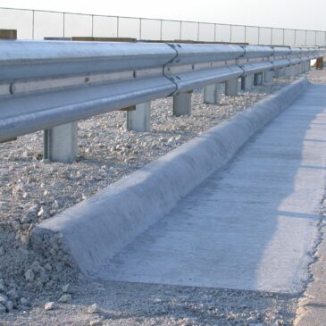 Midwest Guardrail System, Steel Post, 75" Spacing with Curb