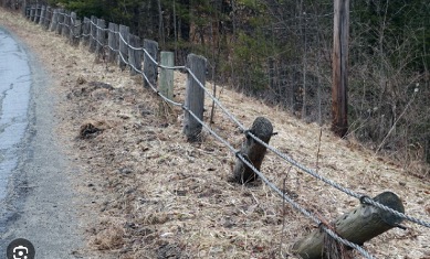 Weak Timber-Post Cable Guardrail
